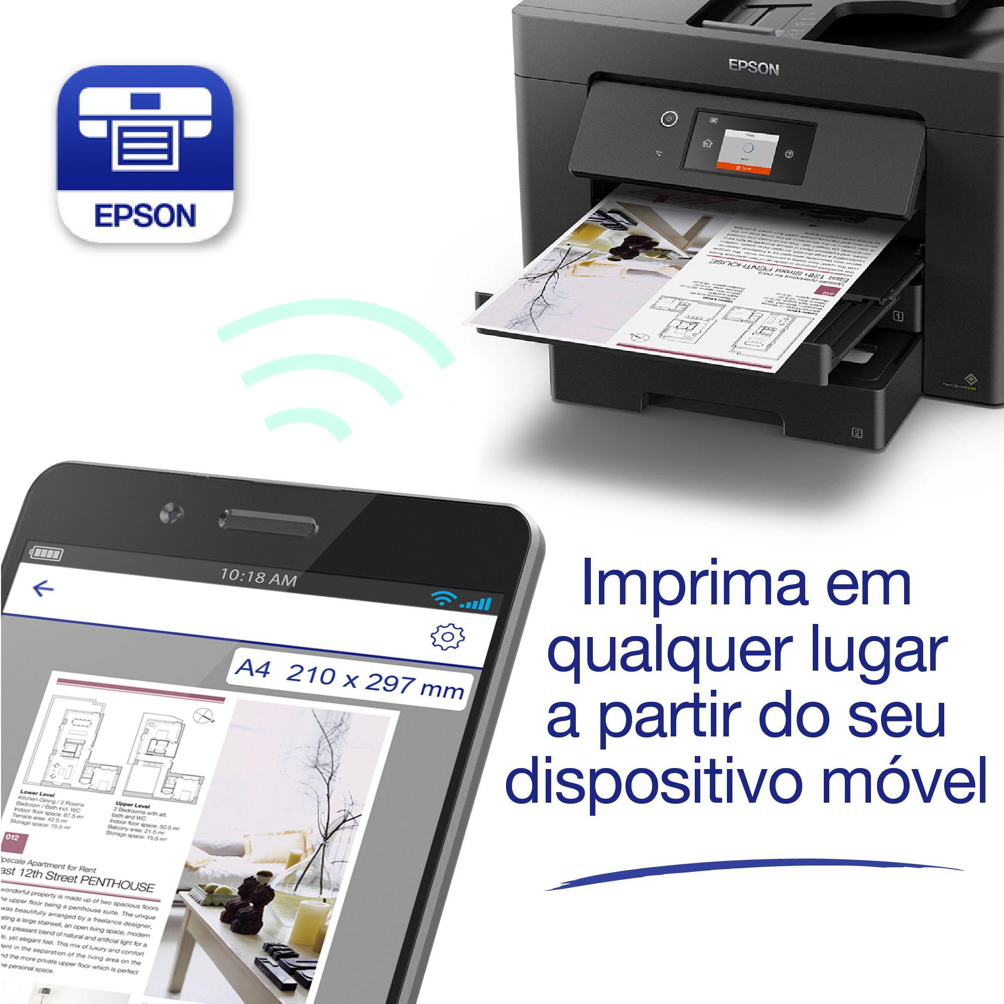 Impressora Multifunções EPSON WorkForce WF-7830DTWF (A3 - Impressão a cores - 500 folhas - Preto) — miniatura 6