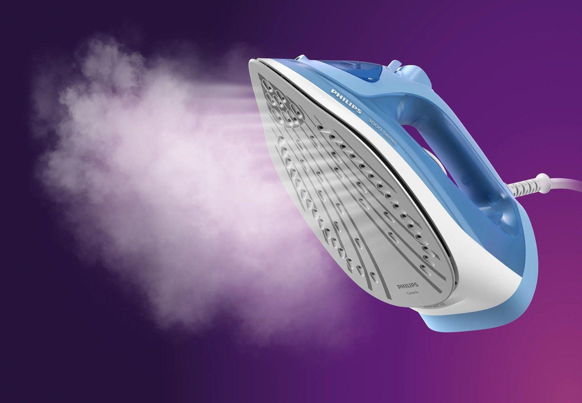 Ferro de Engomar a Vapor PHILIPS 3000 Series DST3020/20 (2200 W - 0,3 l - Base de cerâmica - Azul), miniatura 4