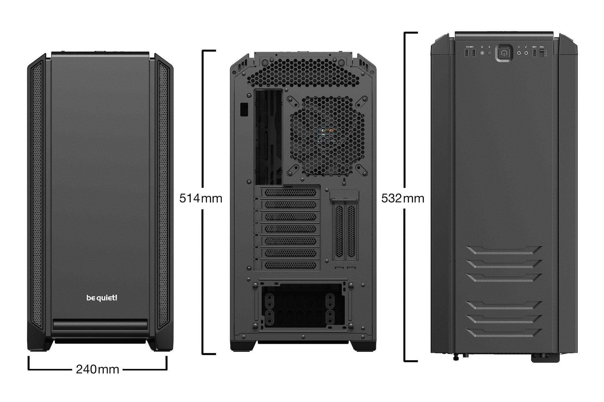 Caixa PC BE QUIET! Silent Base 601 Window (ATX, PS2 - Midi Tower - 18,5 cm - Preto) — miniatura 2