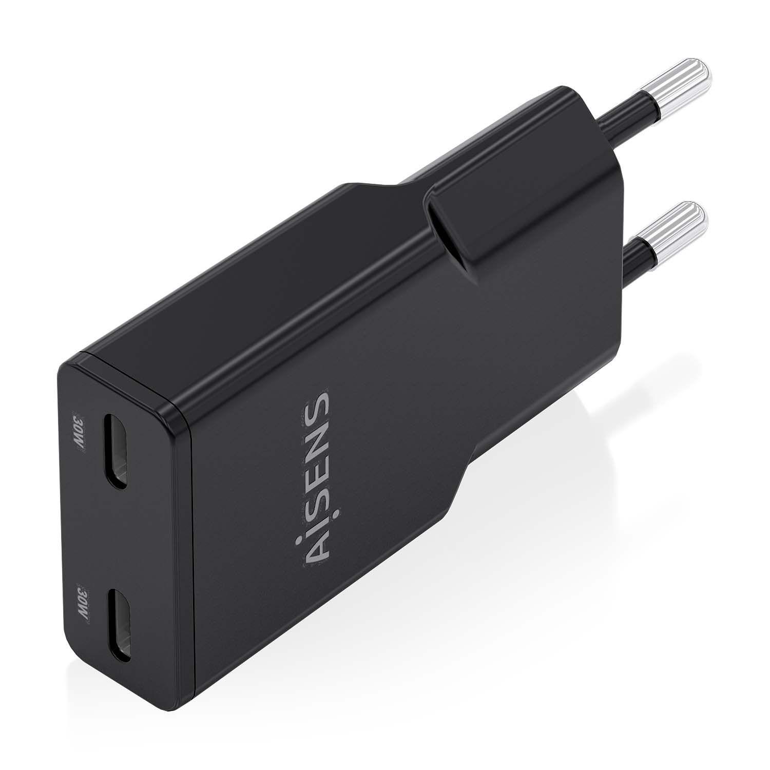Carregador de Parede AISENS ASCH-30W2P049-BK (30 W - Preto) — miniatura 2