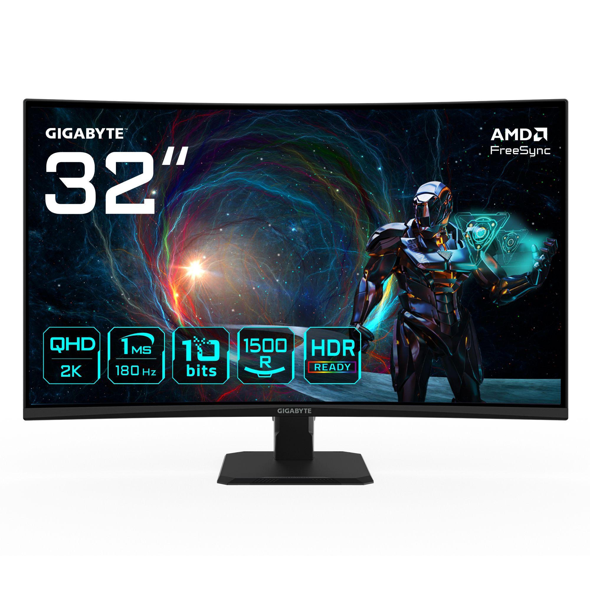 Monitor GIGABYTE GS32QCA (31,5" - VA - 180 Hz - Preto)