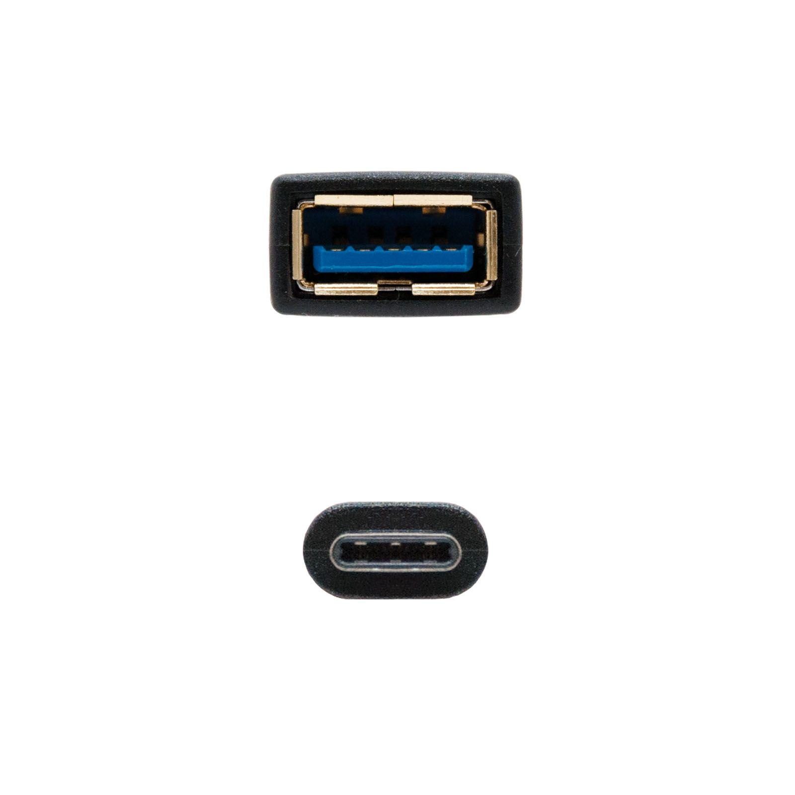 Cabo USB OTG NANOCABLE 10.01.4201 (0,15 m - USB C - USB A - Preto) — miniatura 2