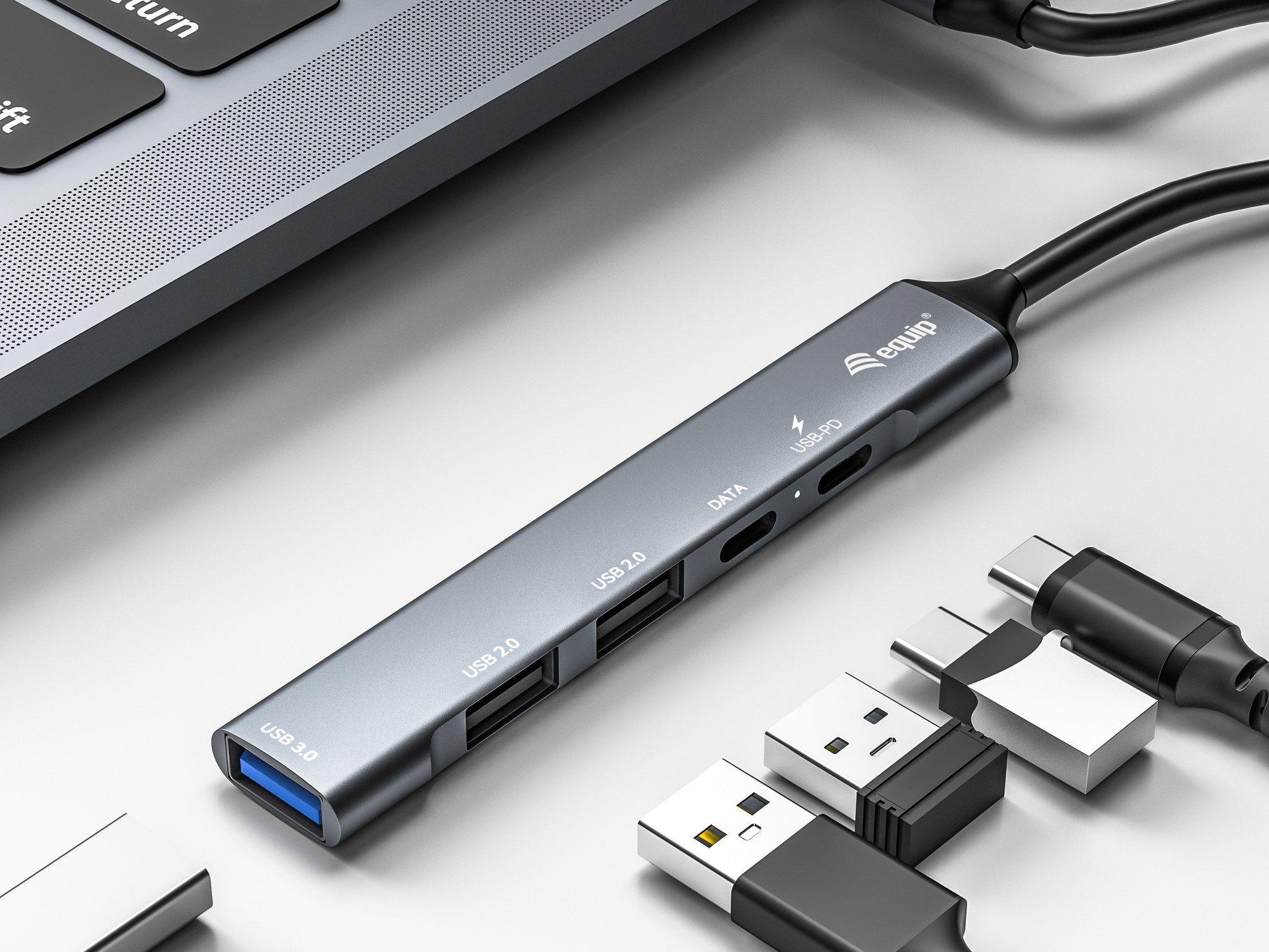Hub USB-C EQUIP 128962 (0,15 m - USB 3.2 Gen 1 Tipo C - Prateado), miniatura 4