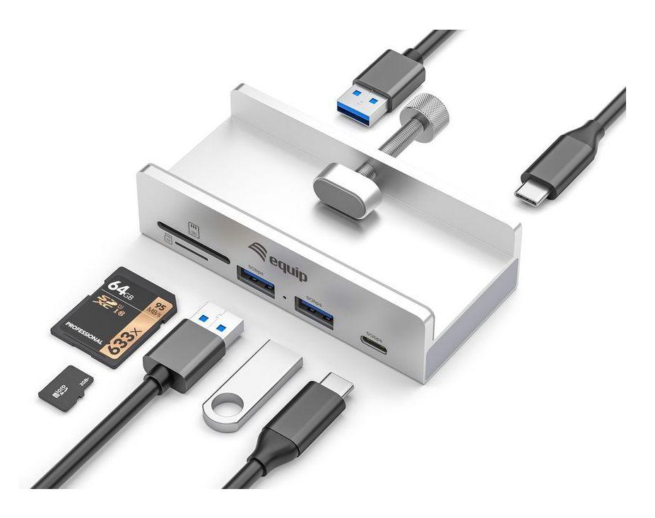 Hub USB EQUIP 128968 (USB 3.2 Gen 1 Tipo A - MicroSD - Alumínio), miniatura 2