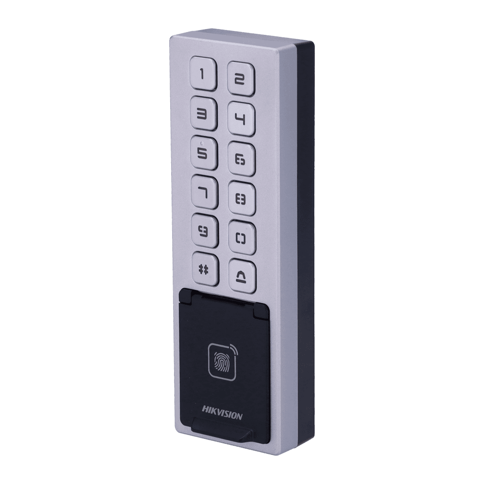 Terminal de Controlo de Acessos HIKVISION DS-K1T805EBFWX (Impressão Digital, Cartão EM e PIN - IP65, IK08)