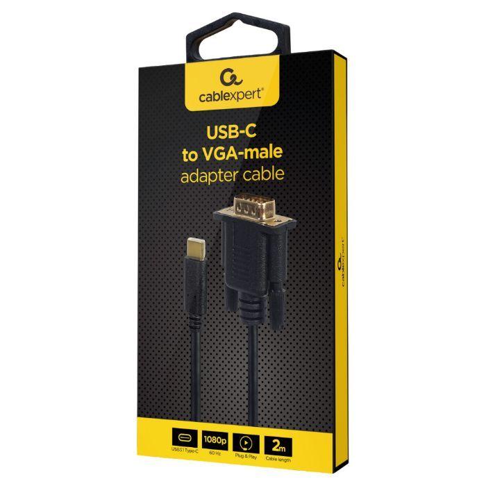 Adaptador USB-C para VGA GEMBIRD A-CM-VGAM-01 (2 m - USB-C - Preto), miniatura 2