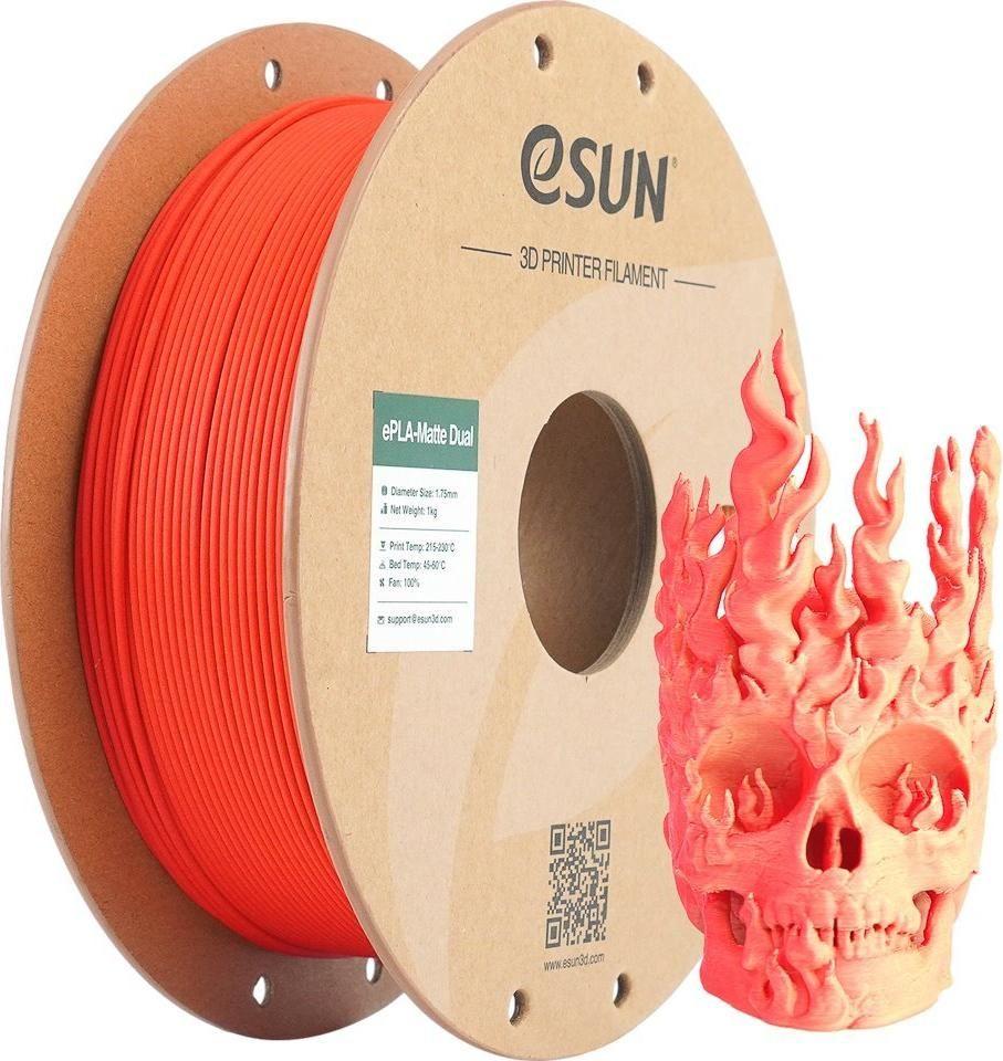 Filamento PLA eSUN ePLA-Matte Dual (Vermelho/Amarelo)