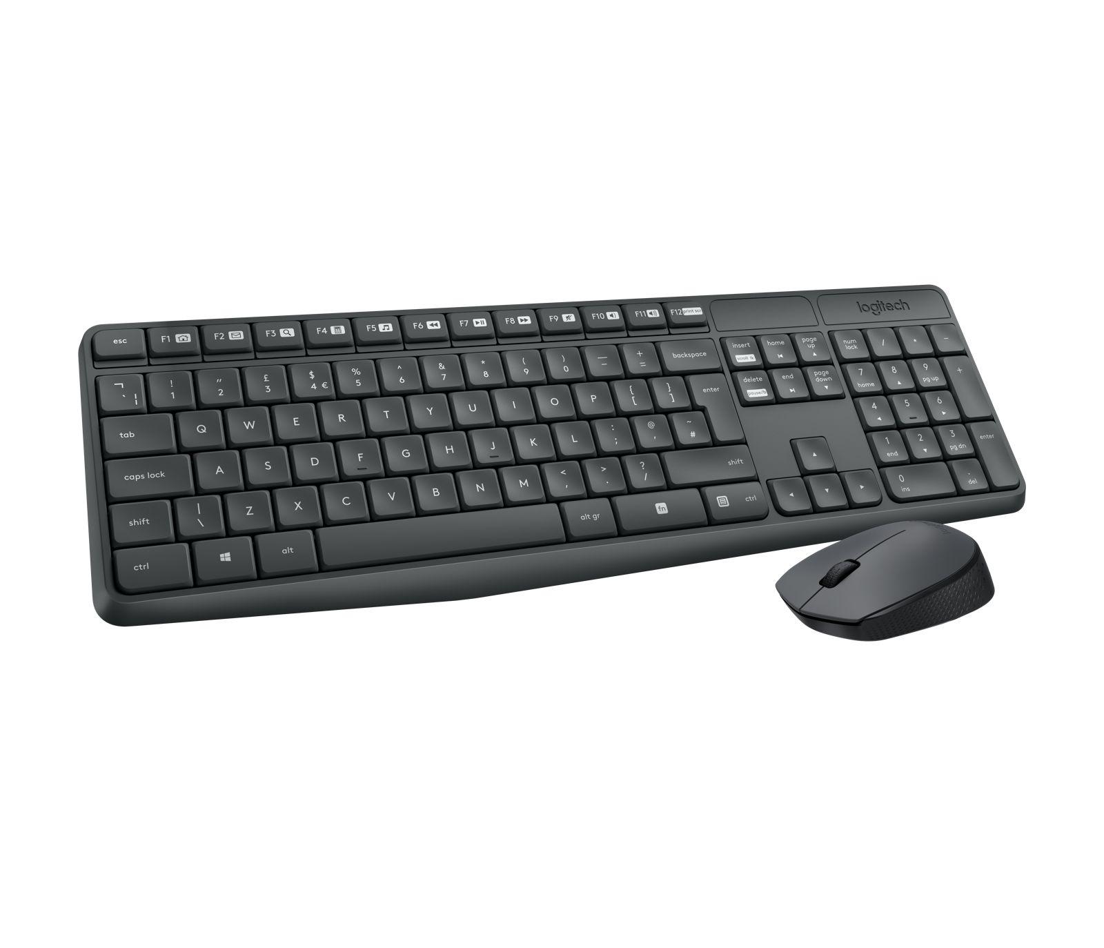 Teclado e Rato LOGITECH MK235 (Espanhol - Tamanho completo - RF Wireless - Preto) — miniatura 2