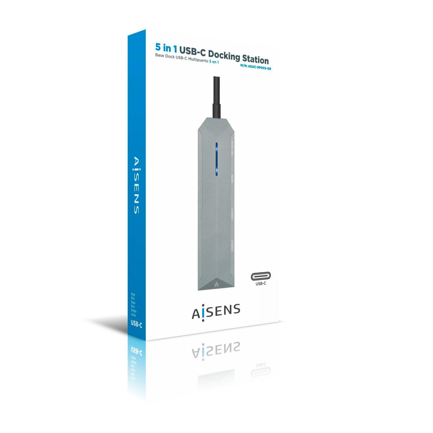 Dock USB-C AISENS ASUC-5P003-GR (0,15 m - Windows 10, Windows 11 - Cinzento), miniatura 5