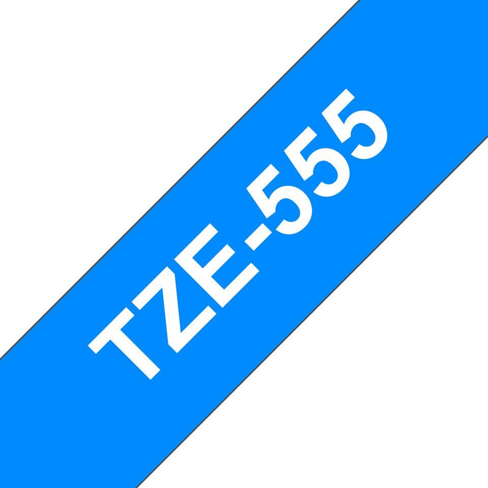 Fita de Impressão BROTHER TZe-555 (Branco sobre Azul)