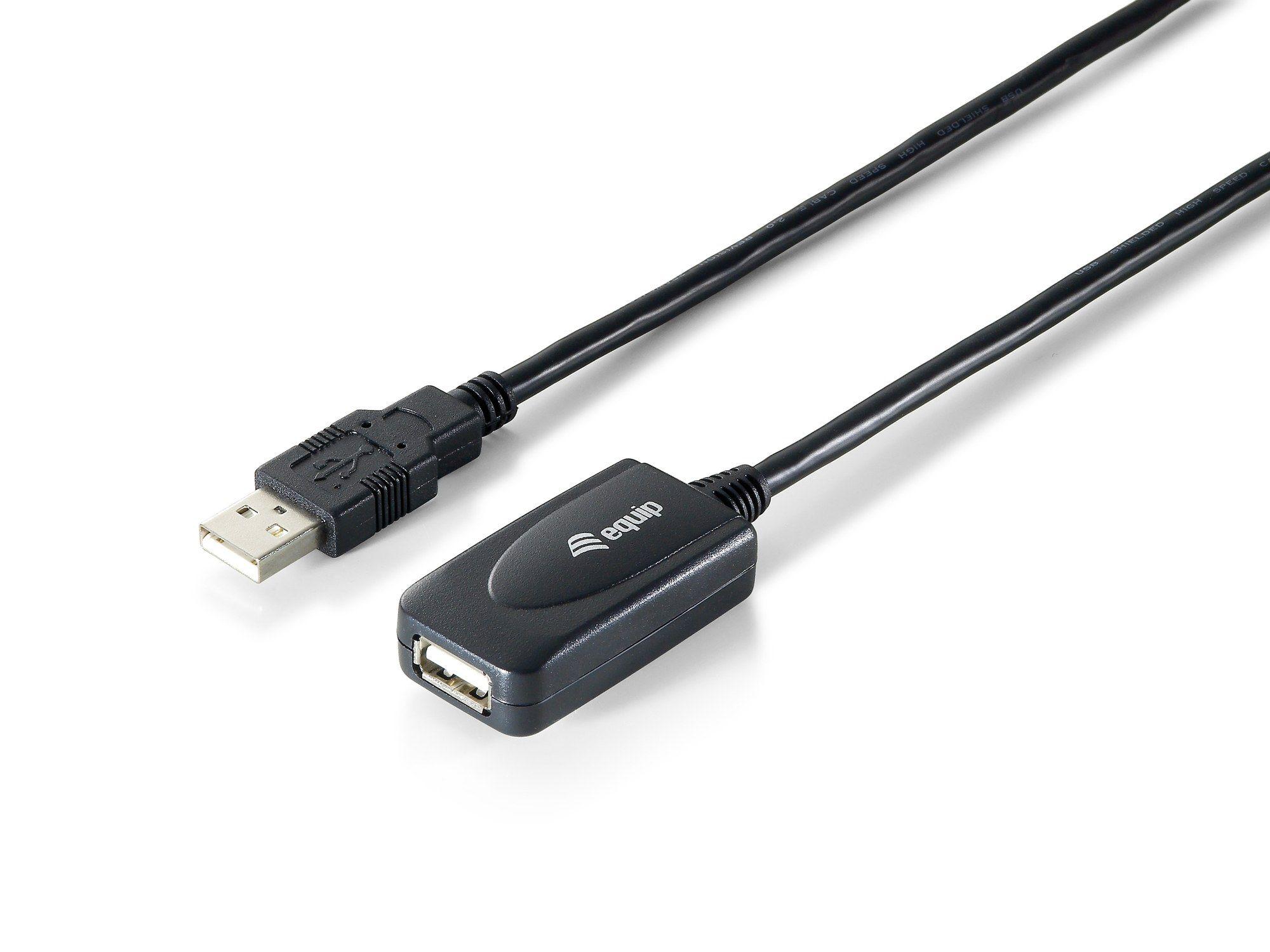 Cabo de Extensão USB Ativo EQUIP 133311 (15 m - USB-A macho - USB-A fêmea - Preto)