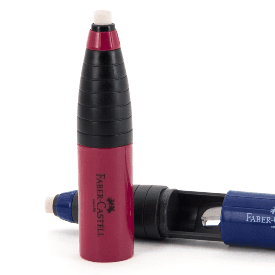 Borracha com Afia-Lápis FABER-CASTELL 184401 (Amora e Azul)
