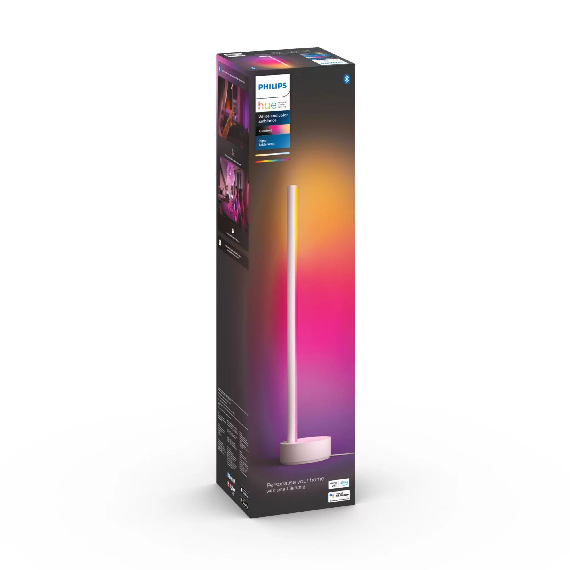 Candeeiro de Mesa Inteligente PHILIPS Hue Signe Gradient (Bluetooth/Zigbee - Philips Hue - Branco), miniatura 2