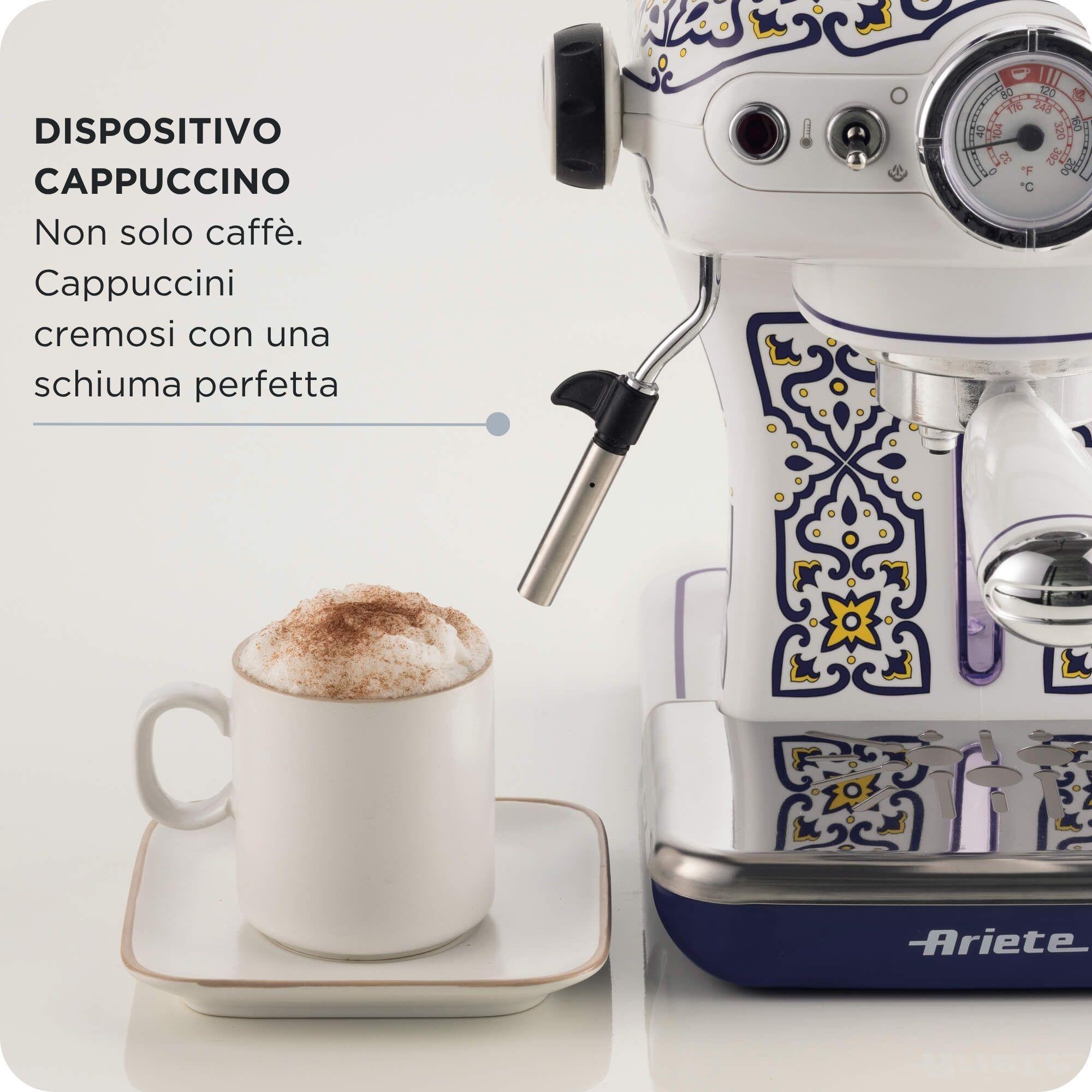 Máquina de Café Expresso Manual ARIETE 1389/1C Capri (Café moído, Doses individuais - 850 W - 15 bar - Branco e Azul-claro), miniatura 4