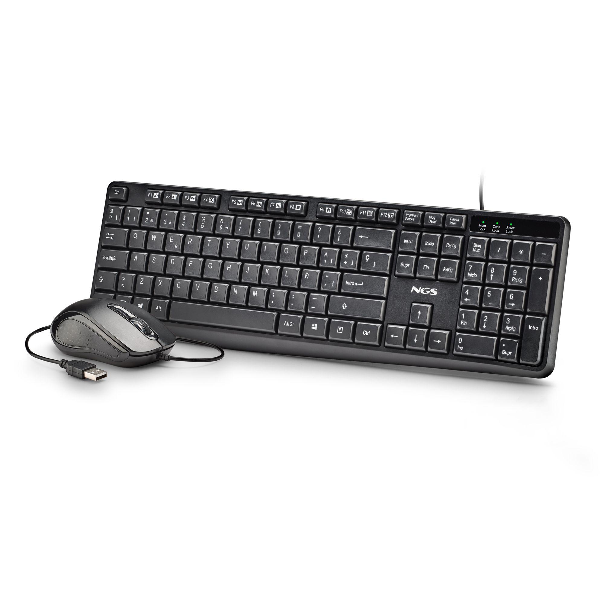 Conjunto de Teclado e Rato NGS COCOA KIT V2 (Espanhol - Tamanho completo - USB - Preto) — miniatura 6