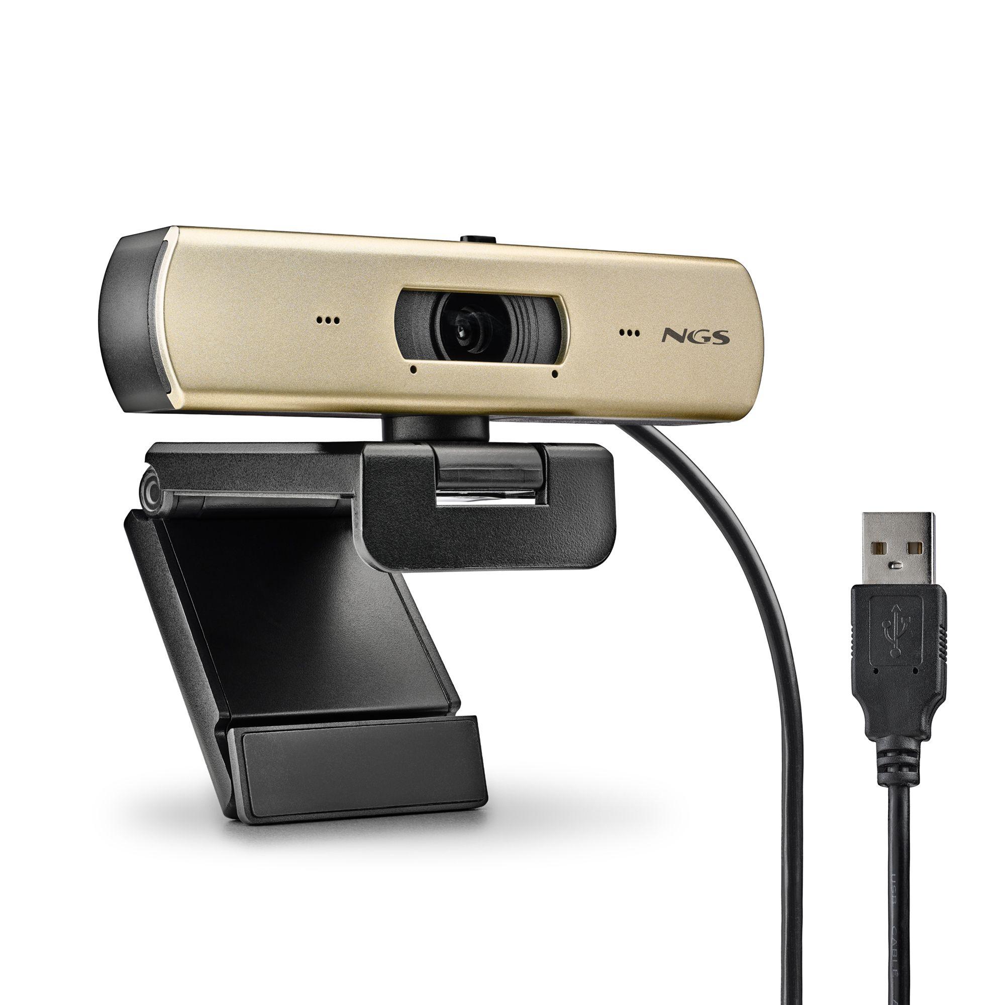 Webcam NGS XpressCam 4000 UHD (3840 x 2160 pixels - 30 fps - USB 2.0 - Preto e Dourado) — miniatura 3