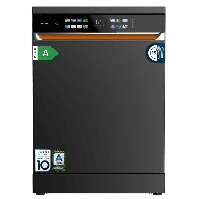 Máquina de Lavar Loiça Independente CECOTEC Bolero Aguazero 6900 8P 3ªB Dark (15 Conjuntos - B - 42 dB - Preto)