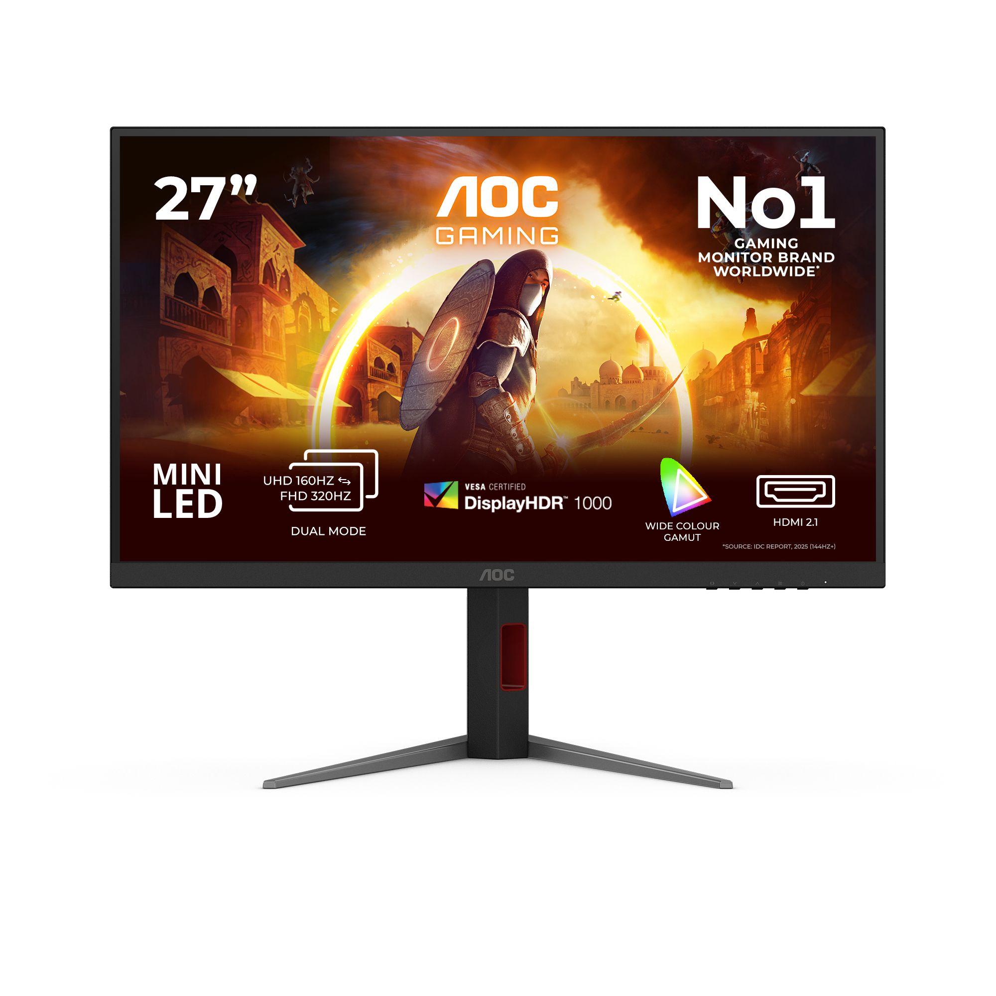 Monitor AOC U27G4XM (27" - Fast IPS - 160 Hz - Preto e Vermelho)