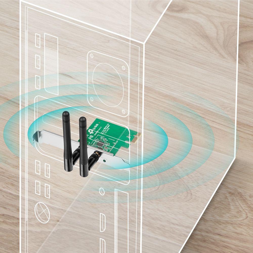 Placa de Rede PCI Express TP-LINK TL-WN881ND (Wi-Fi 4 - 300 Mbps - Banda única - Verde) — miniatura 3