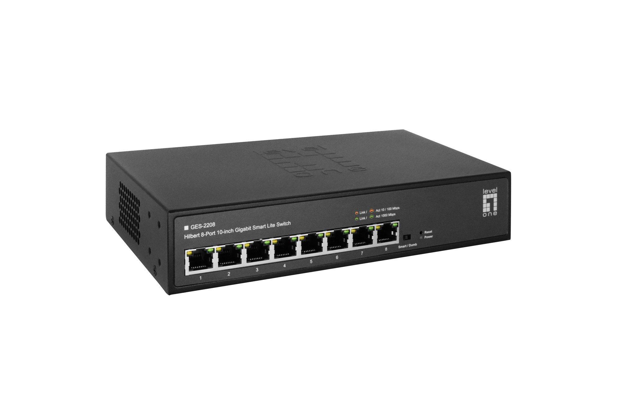 Switch Gerido LEVELONE GES-2208 (Gigabit Ethernet - 1,5 MB - 16 Gbit/s - Preto), miniatura 3