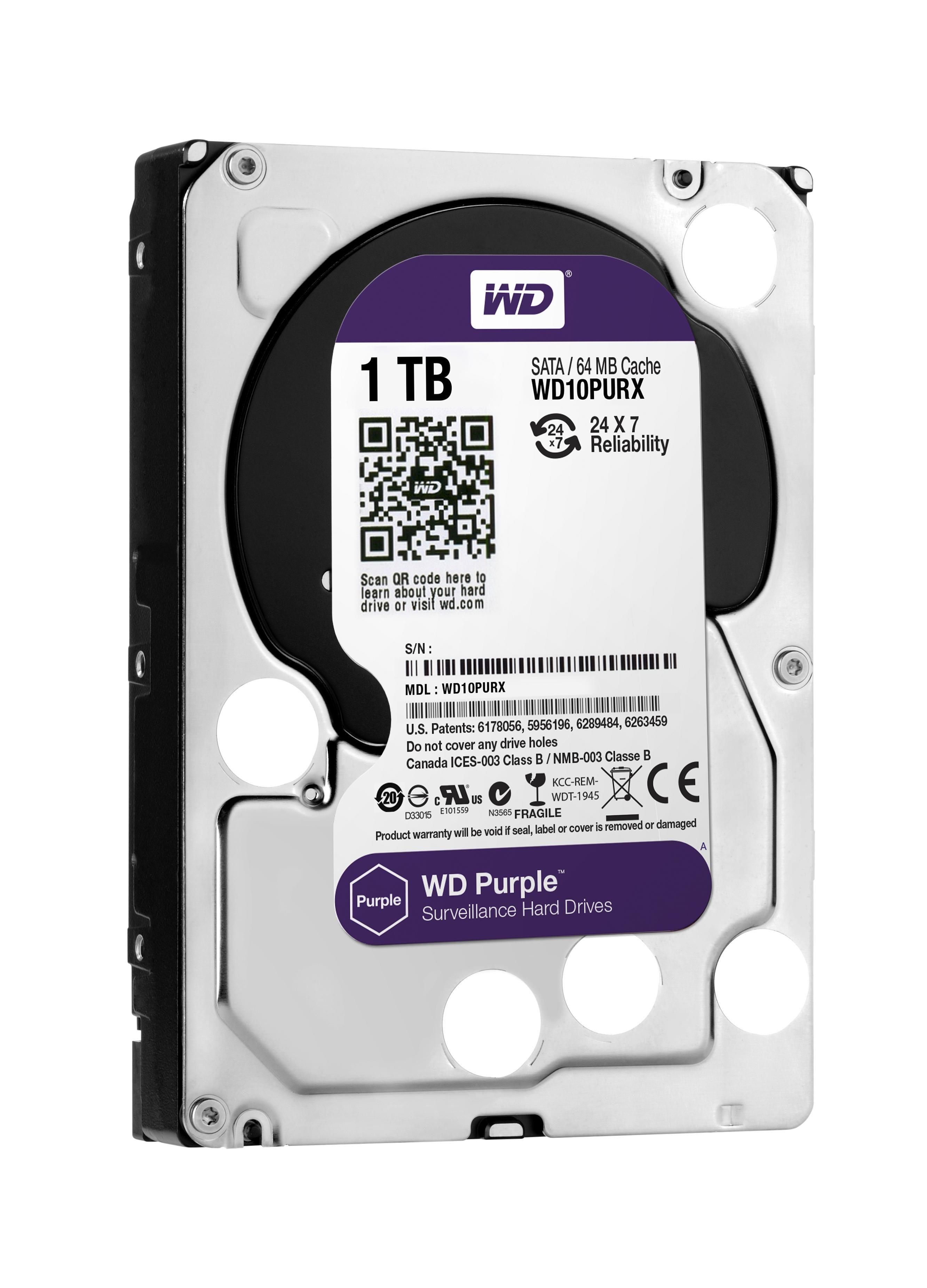 Disco Rígido Interno WESTERN DIGITAL WD10PURX (1TB - 3,5" - 5400rpm - SATA III - 64MB) — miniatura 4
