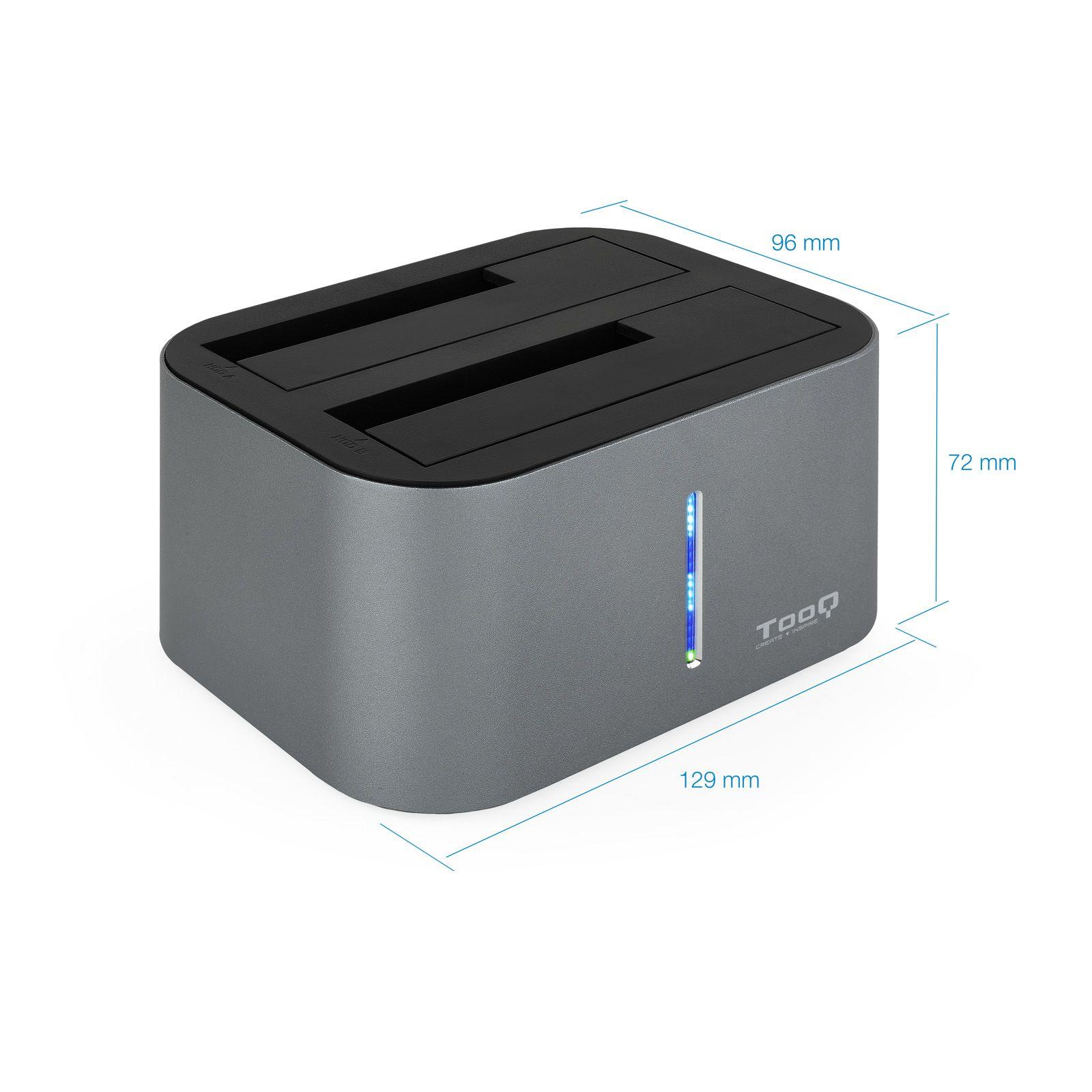 Docking Station para Discos SATA TOOQ TQDS-805G (8 TB - 2.5,3.5 " - Alumínio), miniatura 6