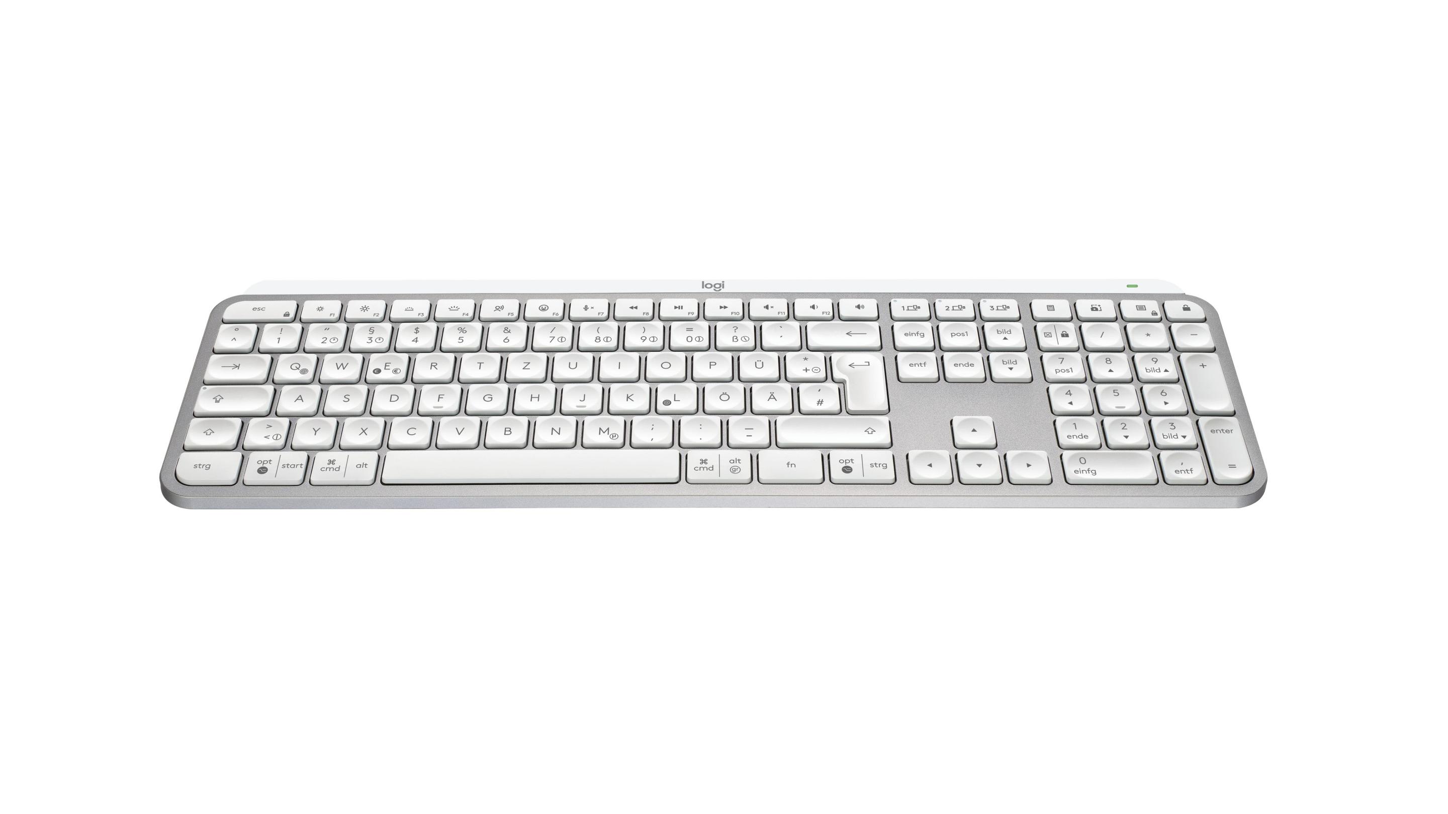 Teclado LOGITECH MX Keys S (Alemão - Teclas tesoura - Tamanho completo - Cinzento-claro) — miniatura 6