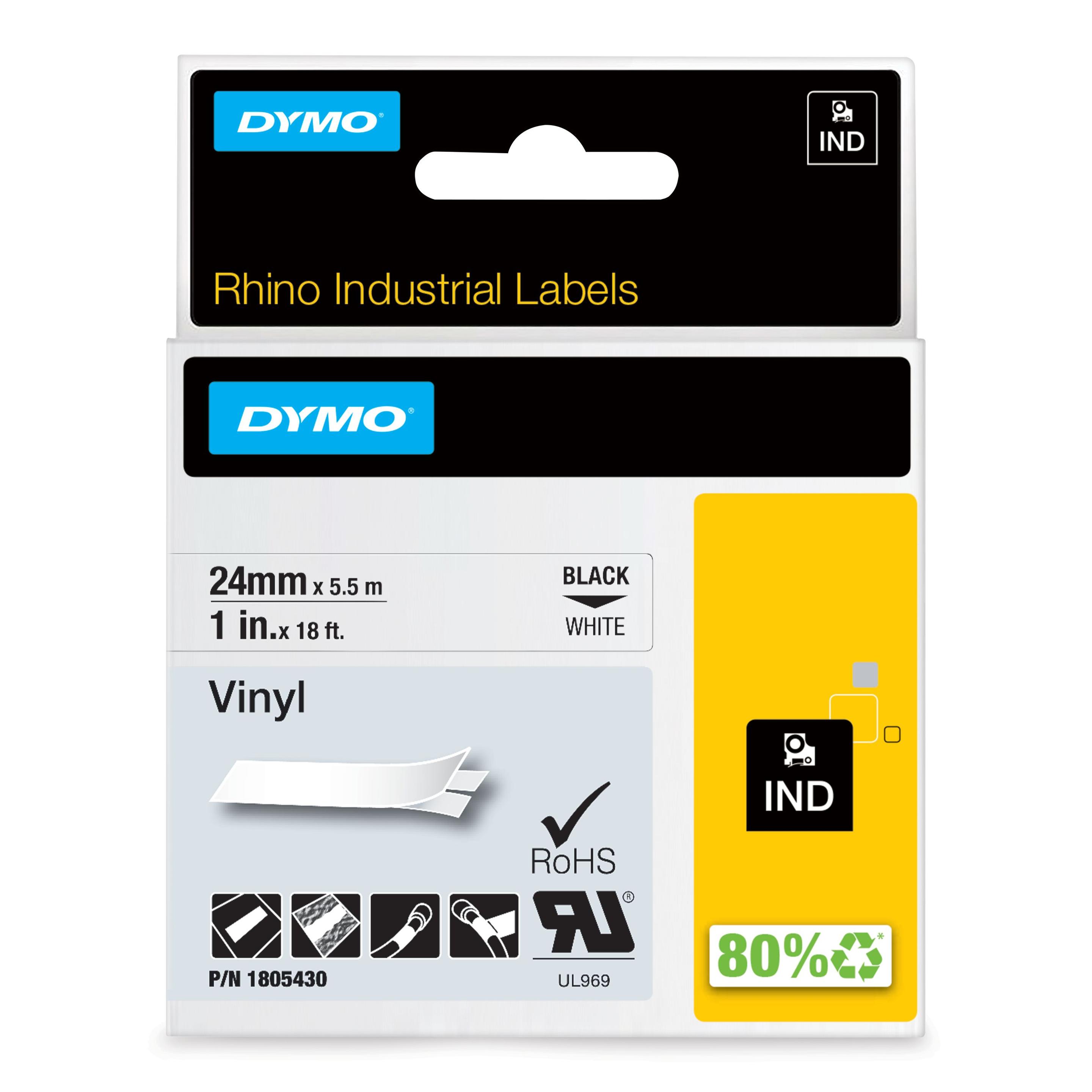 Fita de Etiquetagem DYMO Rhino 1805430 (Preto sobre Branco)