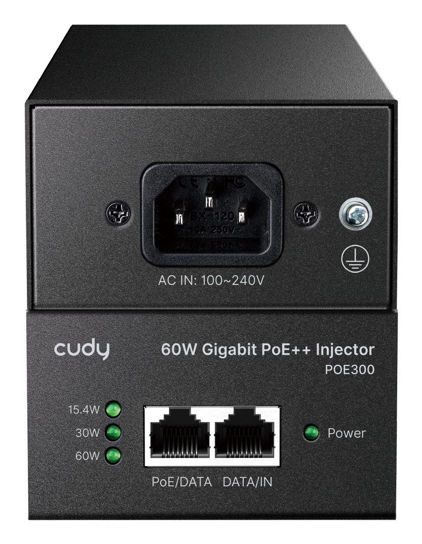 Injetor PoE Gigabit CUDY POE300 (Gigabit Ethernet - 1 unidade - 10/100/1000 Mbit/s - Preto), miniatura 2