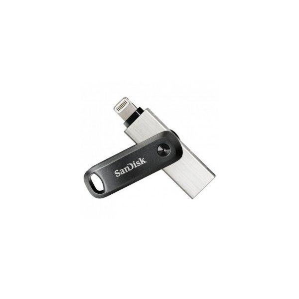 Pen USB SANDISK iXpand Go (64 GB - Giratório - USB Type-A / Lightning - Preto e Prateado) — miniatura 2