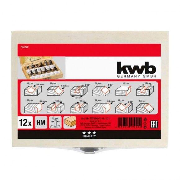 Conjunto de 12 Fresas para Tupia KWB 757290 (Haste de 8 mm - Estojo de Madeira), miniatura 3