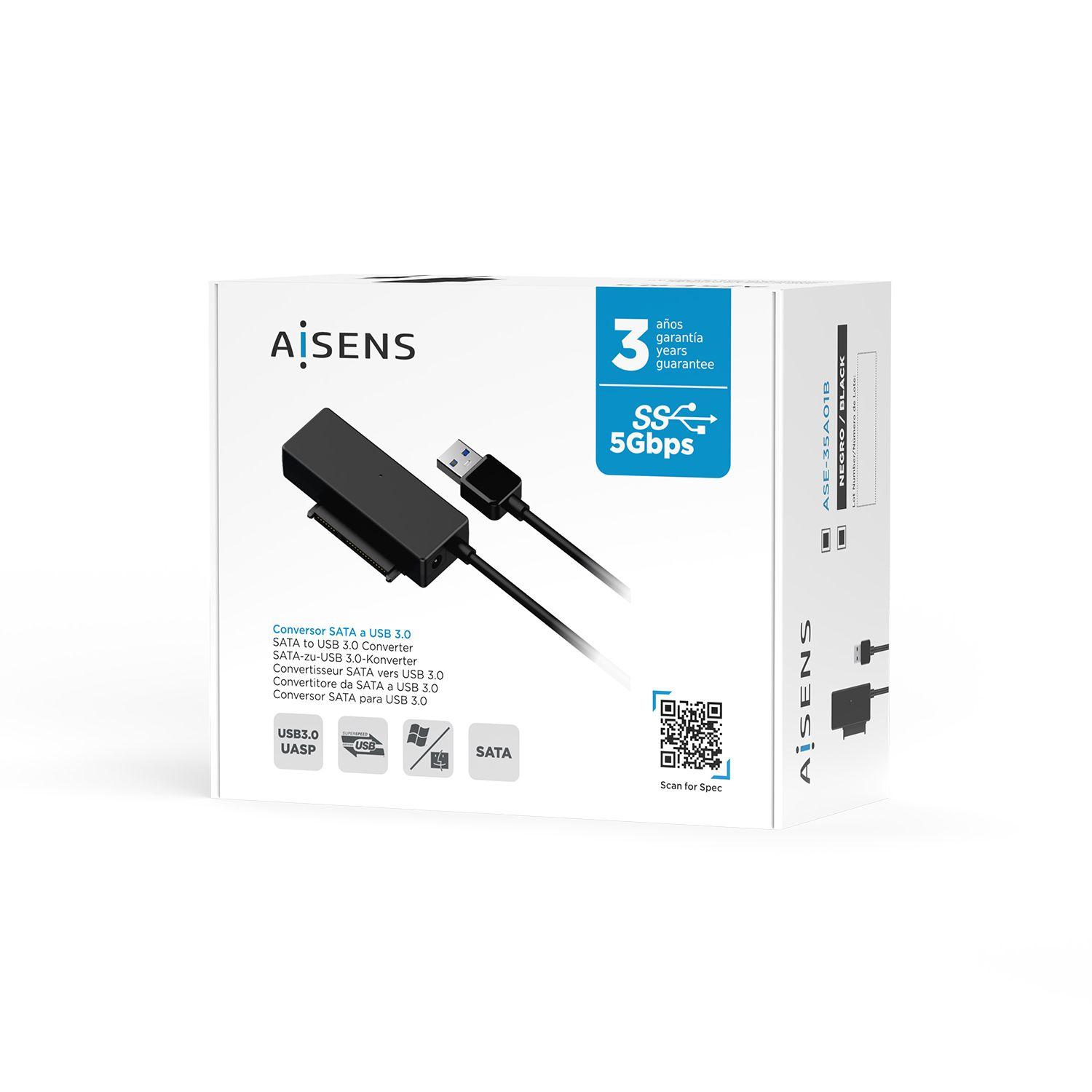 Adaptador SATA para USB-A AISENS ASE-35A01B (2,5/3,5 polegadas - 4200 RPM / 5400 RPM / 7200 RPM - Preto), miniatura 6