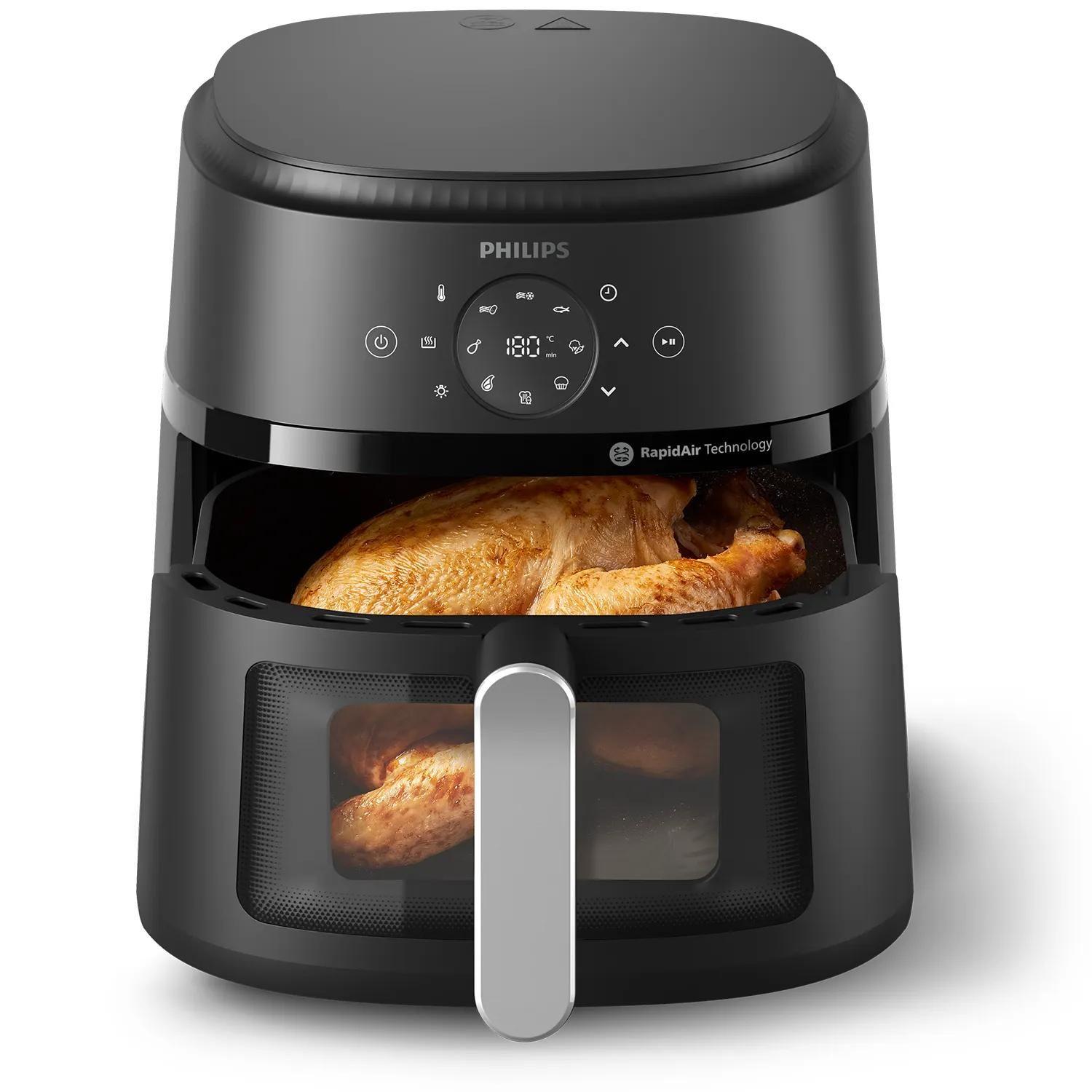 Fritadeira a Ar Quente Independente PHILIPS NA231/00 (1700 W - 200 °C - 60 °C - Preto e Prateado), miniatura 4