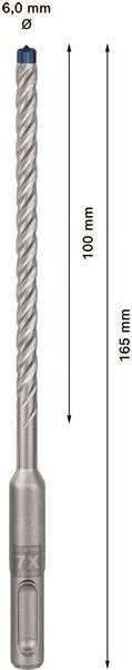 Broca para Martelo BOSCH EXPERT SDS plus-7X (6 x 100 x 165 mm)