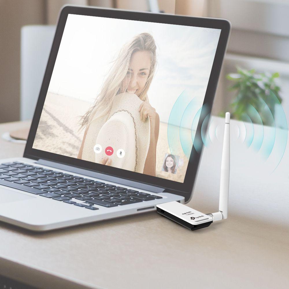 Adaptador USB Wi-Fi TP-LINK TL-WN722N (Wi-Fi 4 - 150 Mbit/s - Single-band - Branco e Preto) — miniatura 6