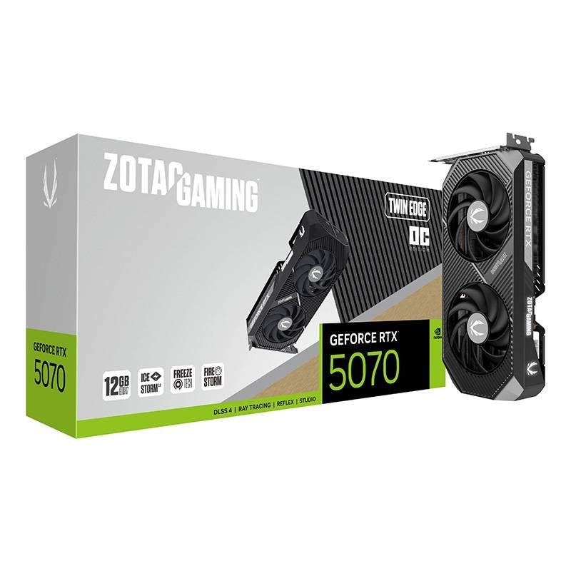 Placa Gráfica ZOTAC GAMING GeForce RTX 5070 TWIN EDGE OC (GeForce RTX 5070 - 28 Gbit/s - 12 GB - Preto) — miniatura 2