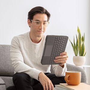 Teclado LOGITECH Folio Touch (Alemão - Smart Connector - Sem fios - Cinzento), miniatura 6