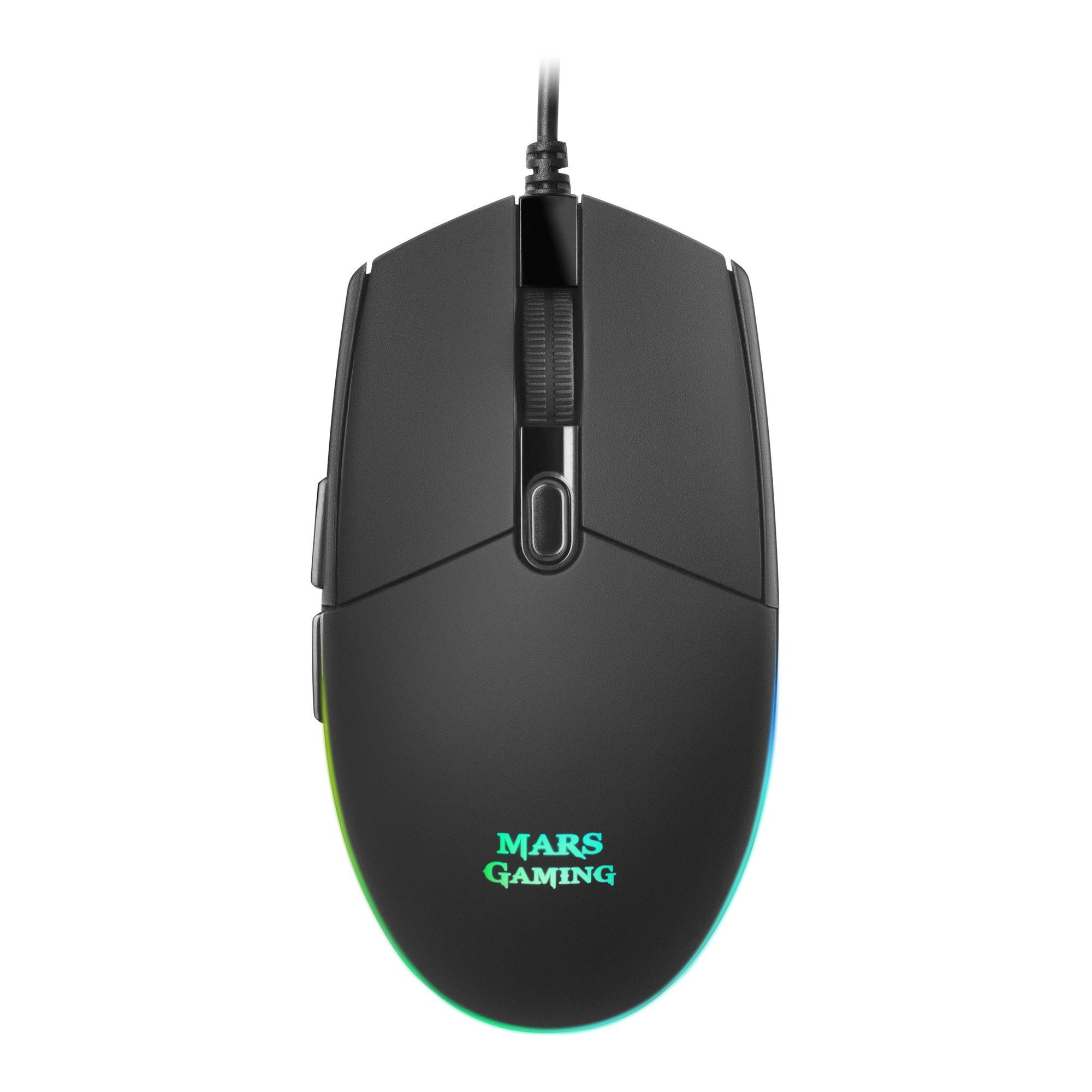 Rato MARS GAMING MMG (Mão direita - 3200 DPI - Ótico - Preto)