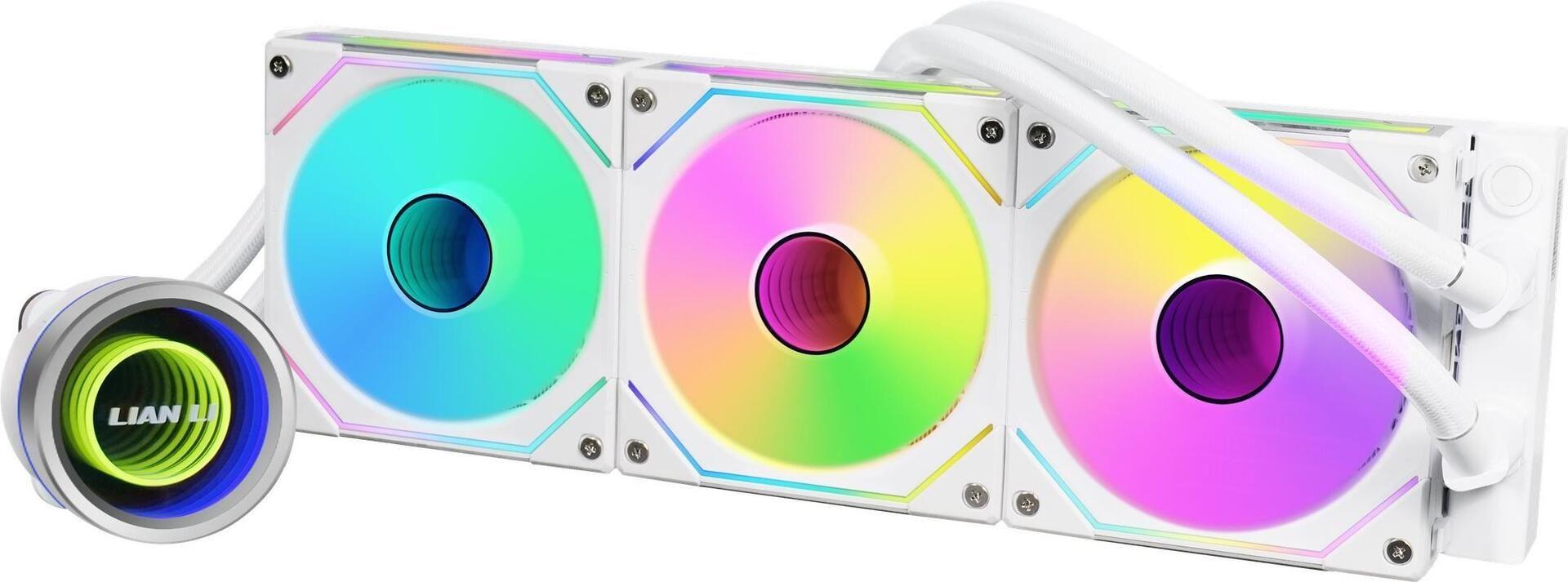Sistema de Refrigeração Líquida AIO para CPU LIAN LI Galahad II Trinity SL-INF 360 (AM4, AM5 - 120 mm - ARGB - Branco)