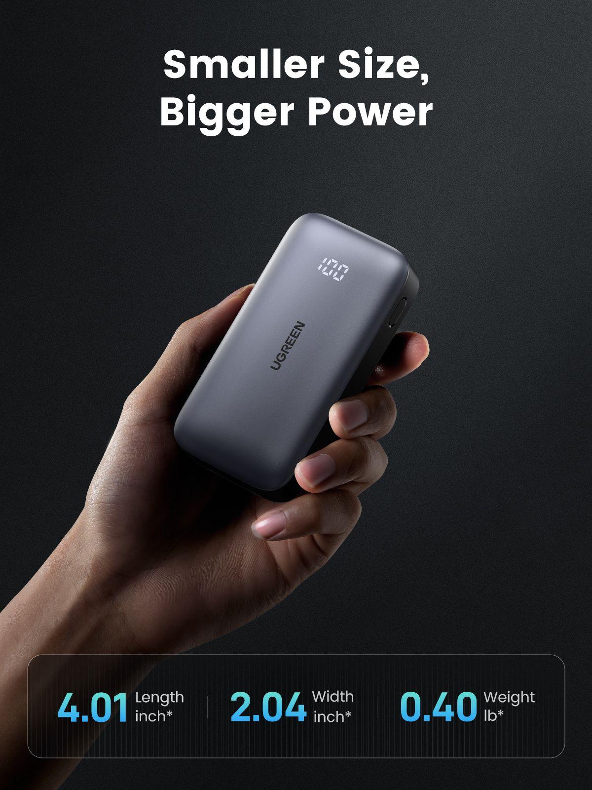 Mini Powerbank UGREEN PB502 (10 000 mAh - Power Delivery e Quick Charge - USB-C - Cinzento), miniatura 8