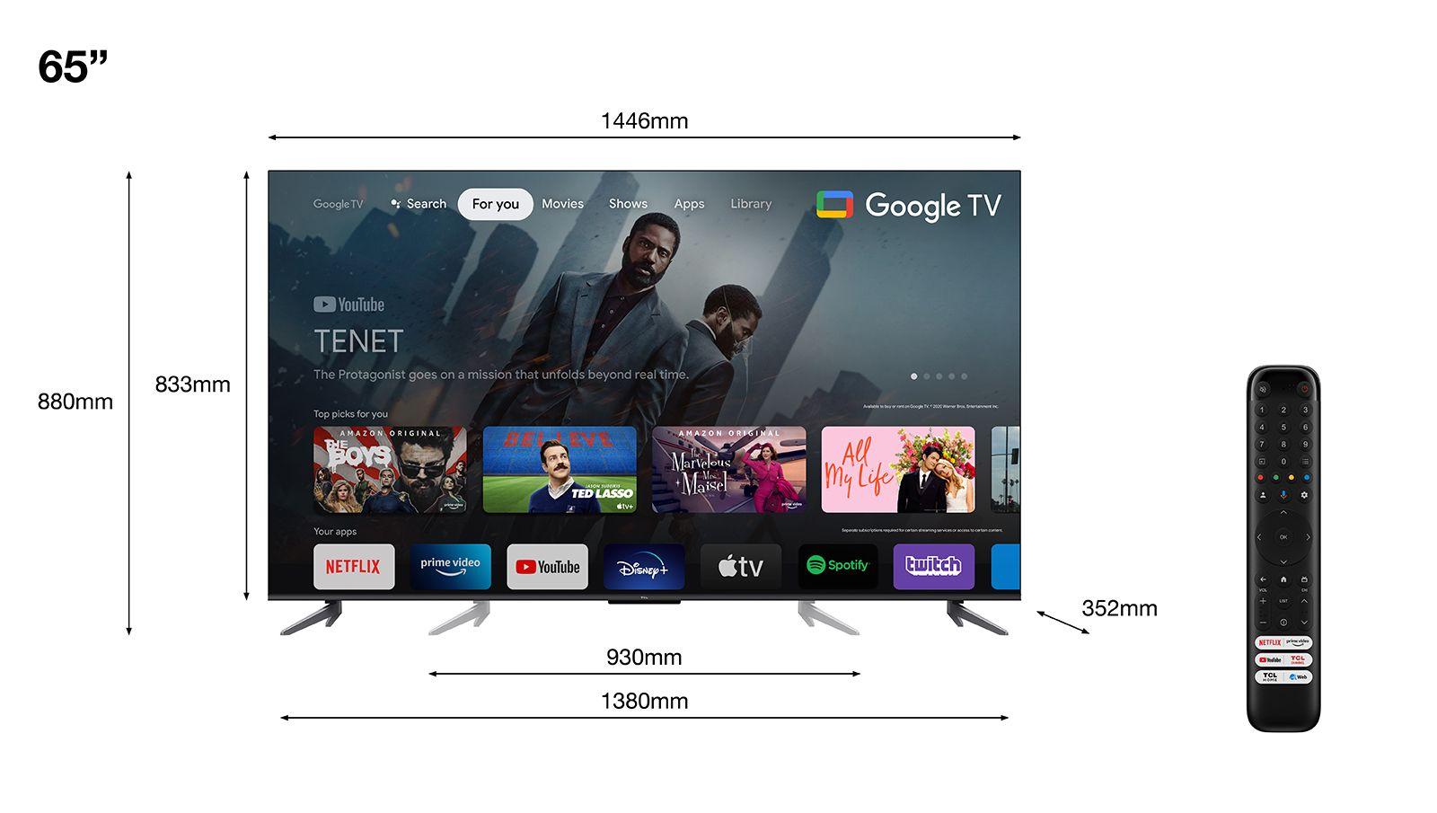 Televisão TCL TV 65C649 (QLED - 3840 x 2160 pixels - Direct-LED - Titânio) — miniatura 2