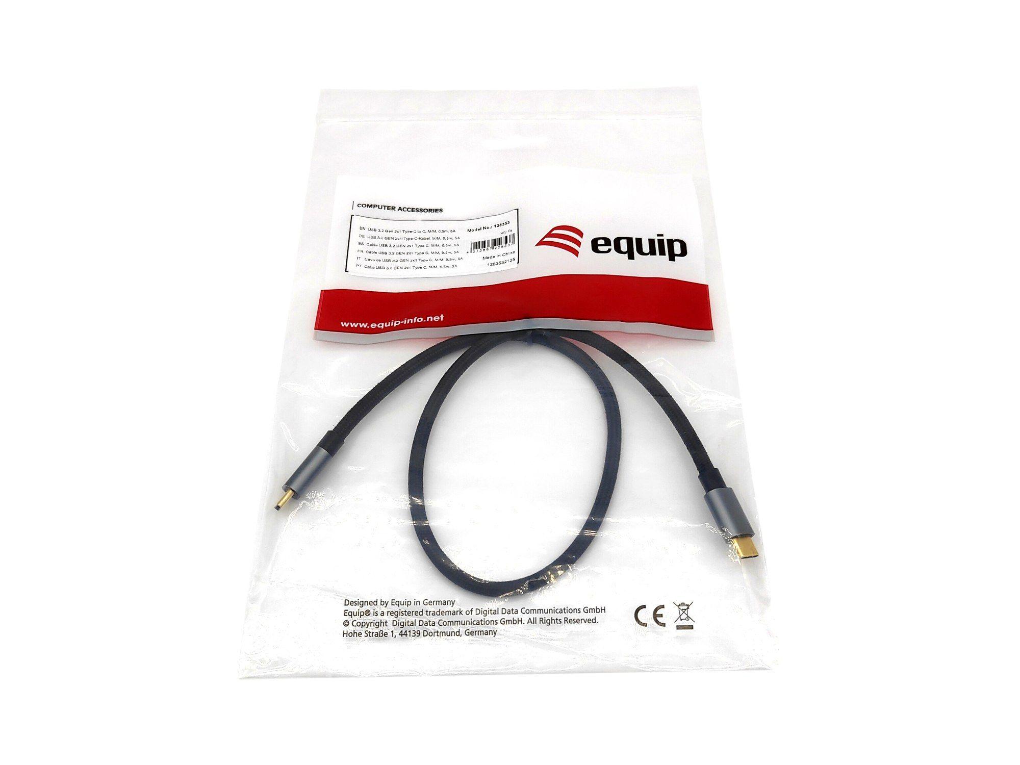 Cabo USB-C para USB-C EQUIP 128353 (0,5 m - USB C - Preto) — miniatura 5