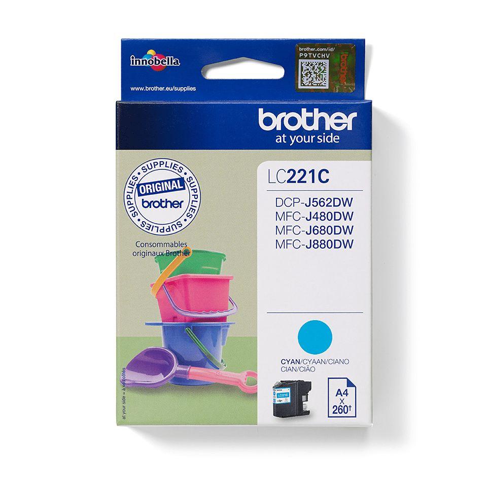Tinteiro BROTHER LC221C (260 páginas - Ciano)