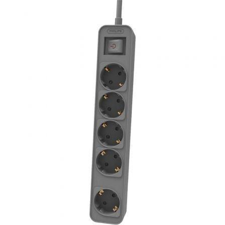 Bloco de Tomadas com Proteção contra Sobretensões PHILIPS CHP2154G/12 (5 tomadas Schuko - Cinzento)