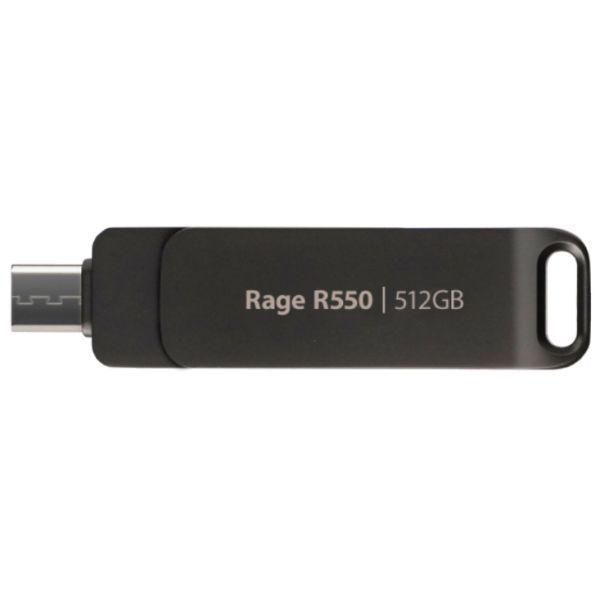Pen USB PATRIOT Rage R550 512GB (USB-A e USB-C - USB 3.2 Gen 1 - Rotativo - Preto)