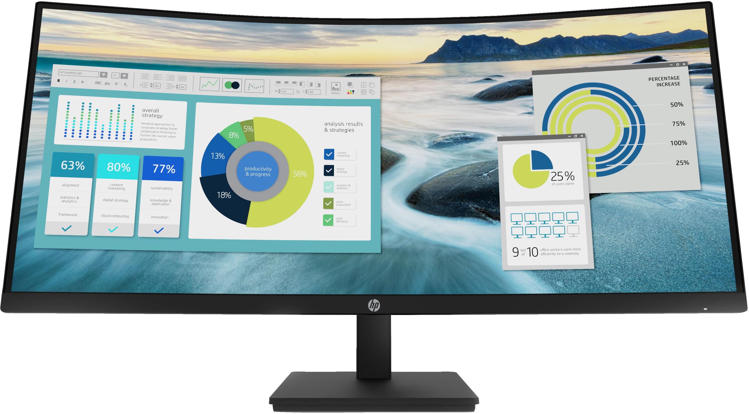 Monitor HP P34hc G4 (34" - VA - 60 Hz - Preto)