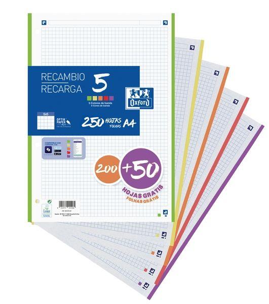 Bloco de Recarga OXFORD School (210 x 297 mm - Quadriculado 5 x 5 mm)
