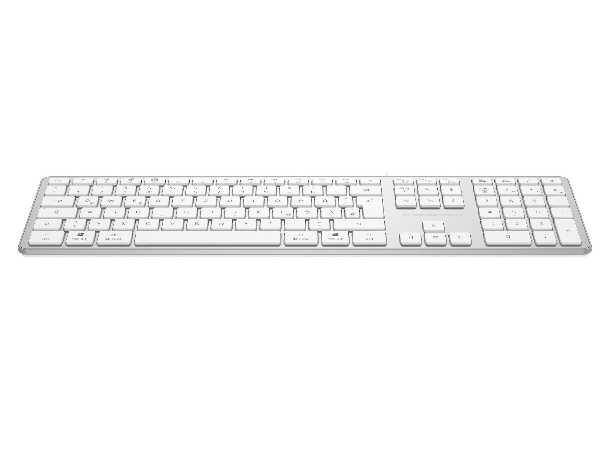 Teclado CONCEPTRONIC KAYNE02WDE (Alemão - Tamanho completo - USB - Branco) — miniatura 5