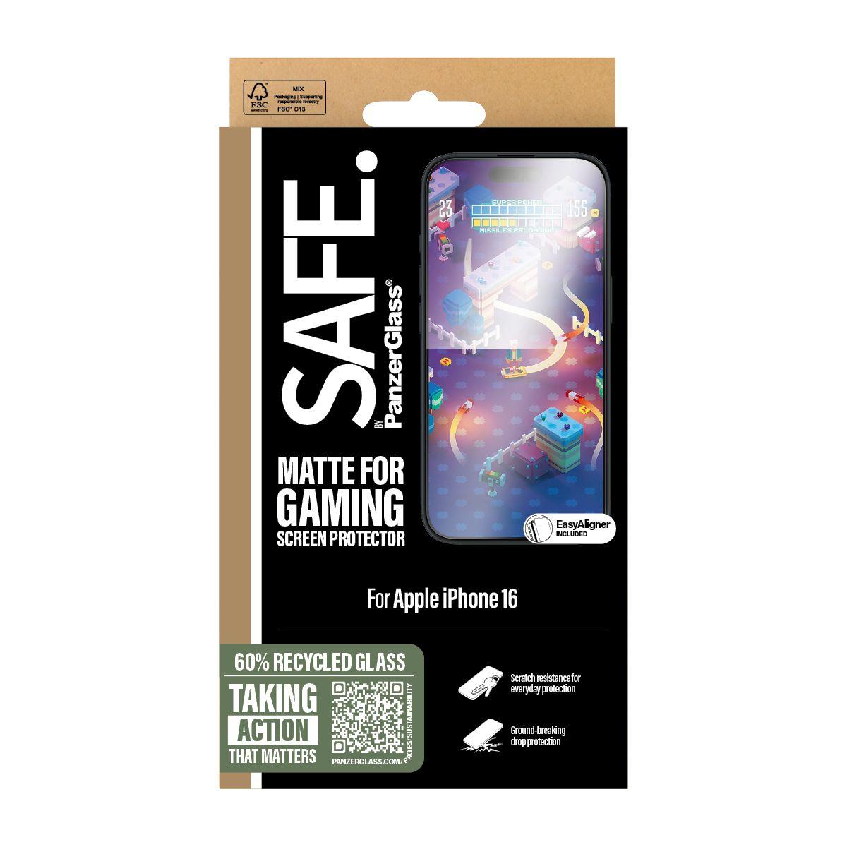 Película de Proteção PANZERGLASS SAFE Gaming iPhone 16/15 UWF (Apple - Transparente) — miniatura 3