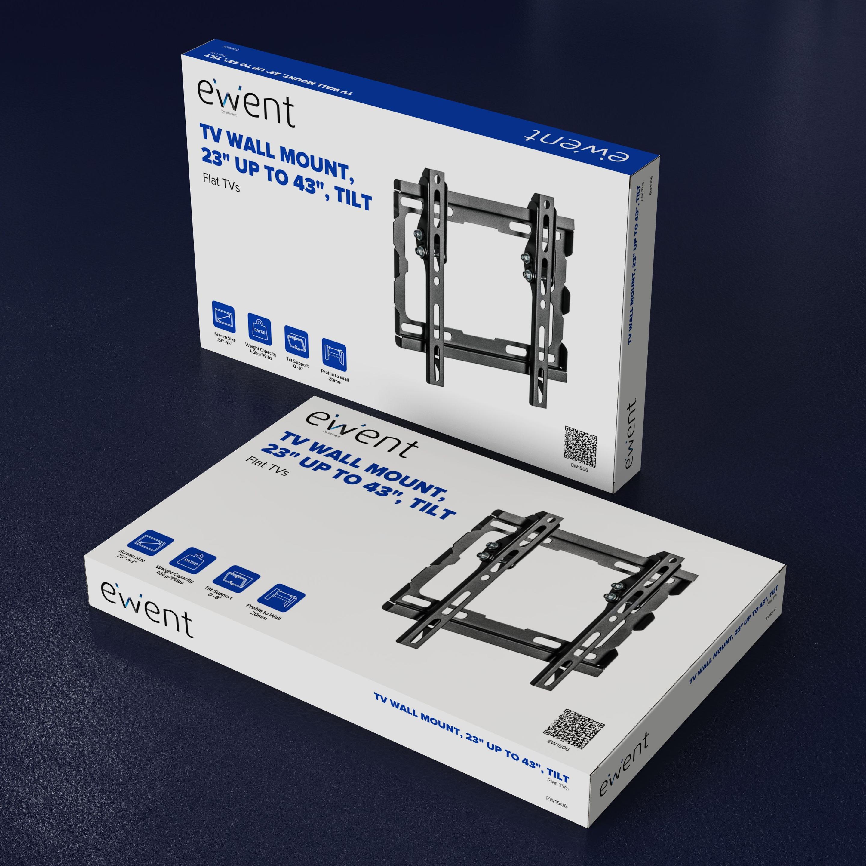 Suporte de Parede TV EWENT EW1506 (200 x 200 mm - 75 x 75 mm - 106,7 cm - Preto), miniatura 4